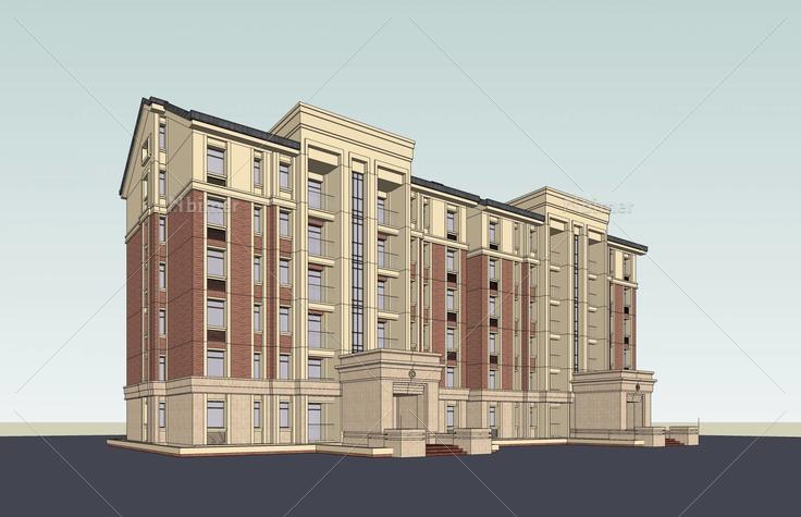 简欧风格住宅楼(46416)su模型下载