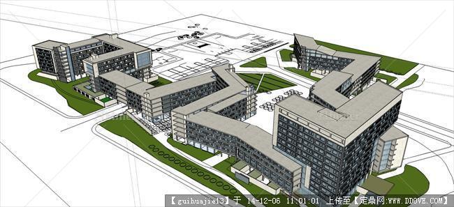 学校宿舍楼建筑设计su模型