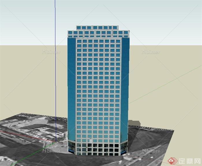 现代某高层商务酒店大楼建筑设计SU模型