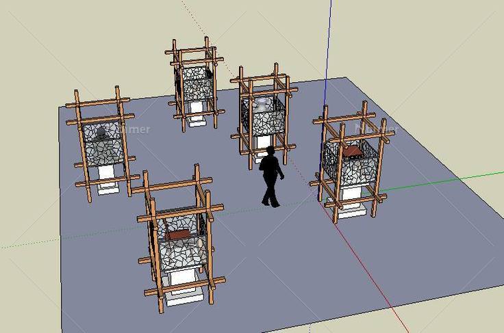 展览储物柜(124903)su模型下载