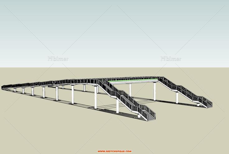 建好的一个人行天桥模型
