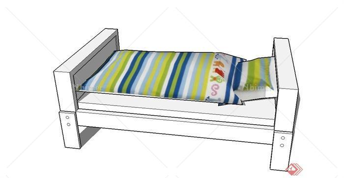 现代单人儿童床设计SU模型[原创]