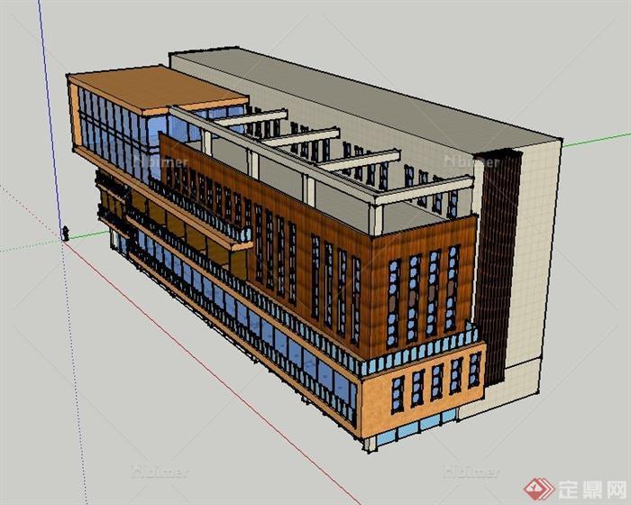 某四层集装箱式办公楼建筑设计SU模型