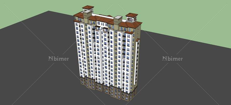 欧式高层住宅(64566)su模型下载