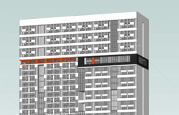 现代高层住宅公寓(38519)su模型下载