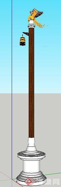 两款中式风格景观灯设计su模型