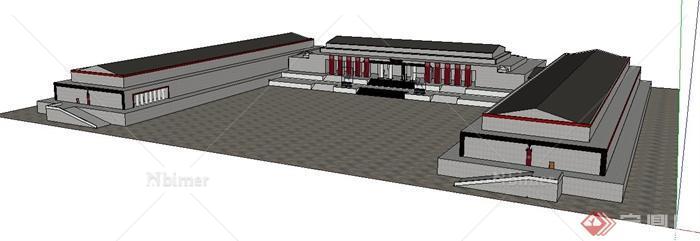 某地宫殿建筑设计SU模型