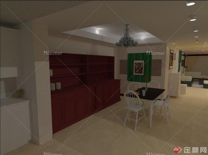 某小型居住空间室内设计SU模型（含CAD方案+效果