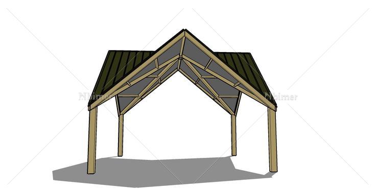 景观廊架6(119515)su模型下载