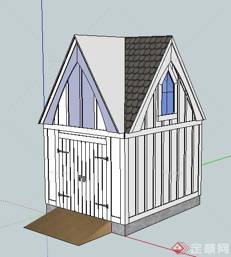 一间现代风格小木屋建筑设计SU模型