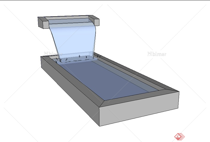 某园林景观水景水池SU模型素材
