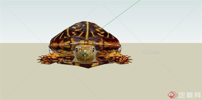 某仿真海龟雕塑SU模型
