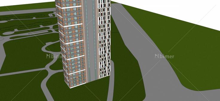 现代超高层住宅楼(51740)su模型下载