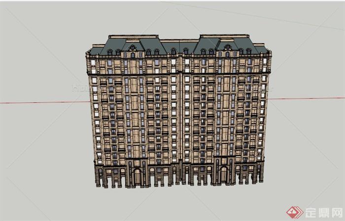 某欧式12层办公建筑设计SU模型