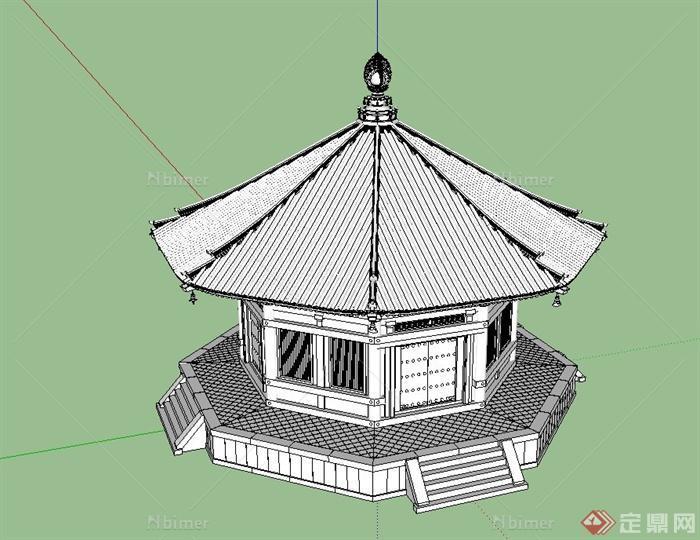 某日本古建筑设计SU模型