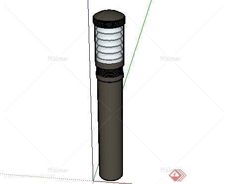 简约草地灯景观灯柱SketchUp(SU)3D模型