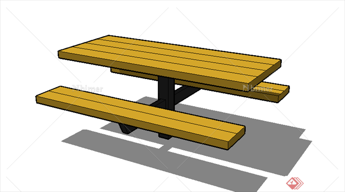 某现代风格园林坐凳设计SU模型4