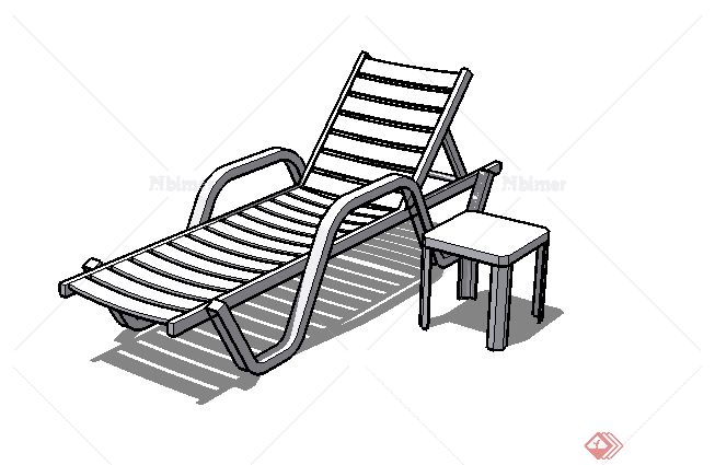 某现代风格沙滩坐凳设计SU模型