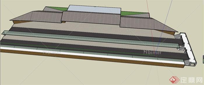 某地铁站建筑设计SU模型