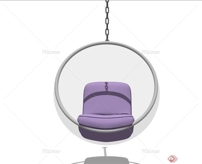 球形玻璃吊椅设计SU模型[原创]