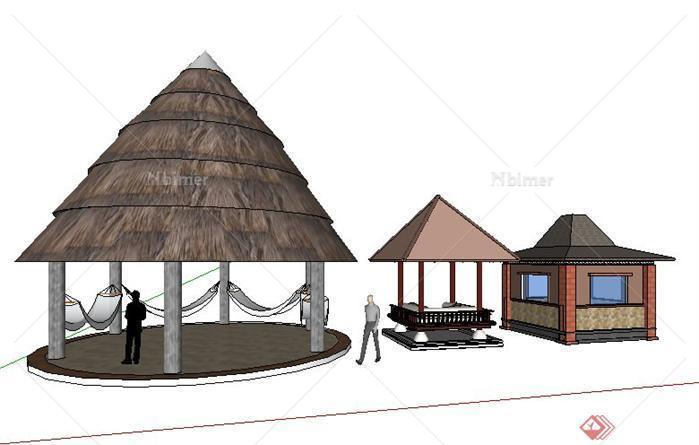 三款经典泰式风格景观亭设计SketchUp(SU)3D模型