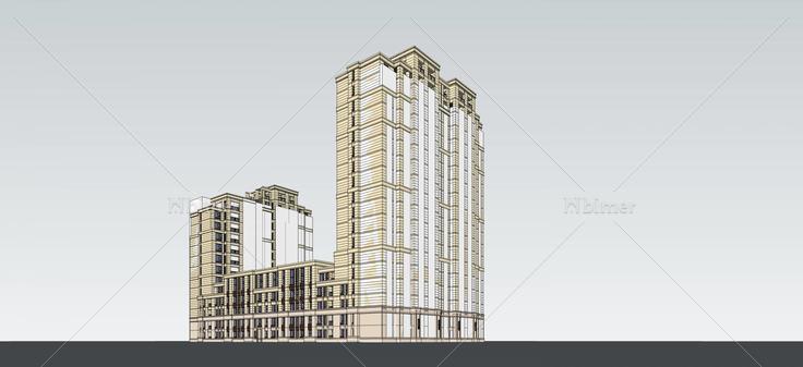 古典风格商业住宅楼(55287)su模型下载