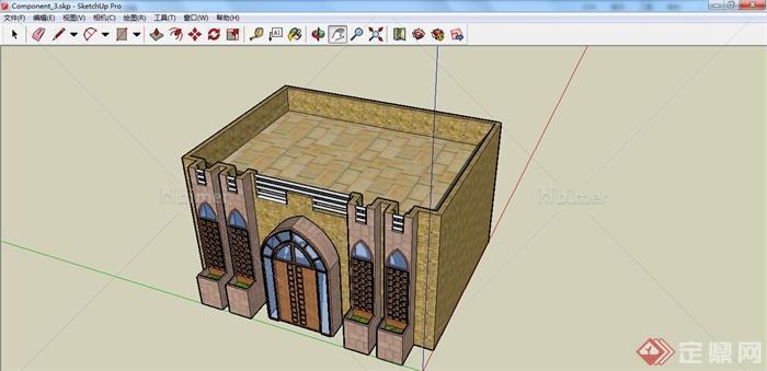 某现代教堂建筑设计su模型