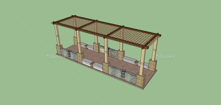 景观-廊(78899)su模型下载