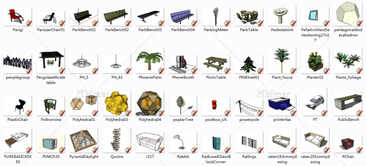 sketch up组件及家具等共842个