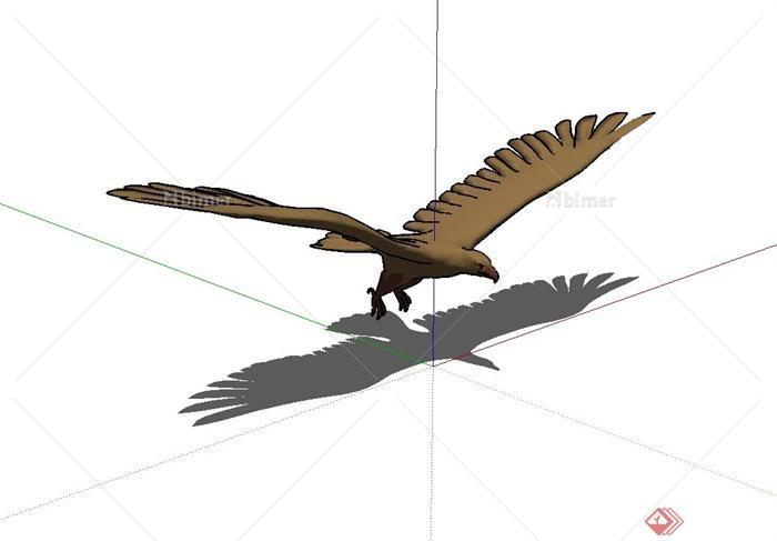 天空翱翔的鹰设计su模型