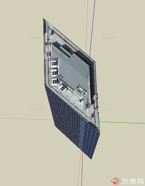 现代某高层菱形办公建筑设计SU模型