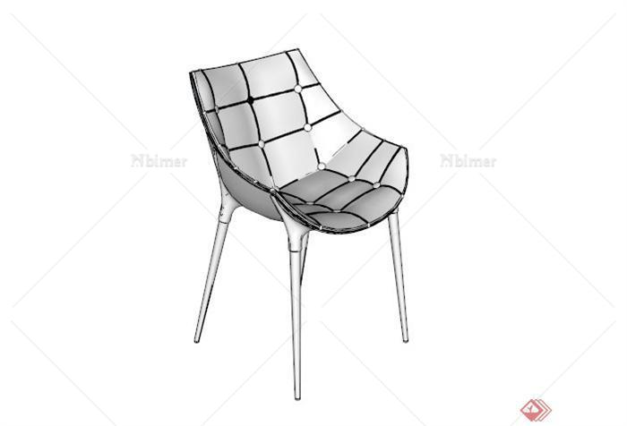 现代白色皮质椅子SU模型