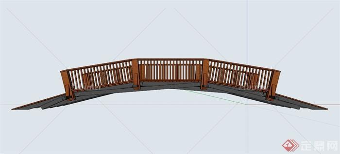 常见拱形木园桥设计SU模型[原创]