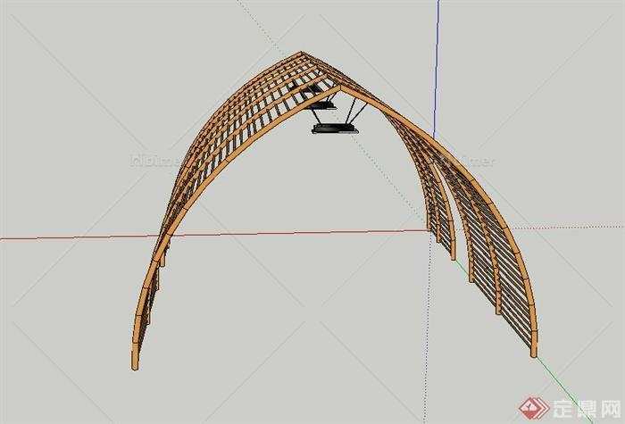 园林景观节点廊架设计SU模型
