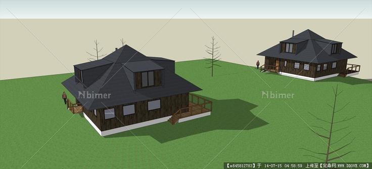 Sketch Up 精品模型---木屋小建筑