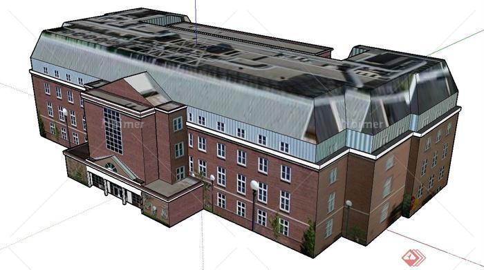 某四层小学教学楼建筑设计SU模型