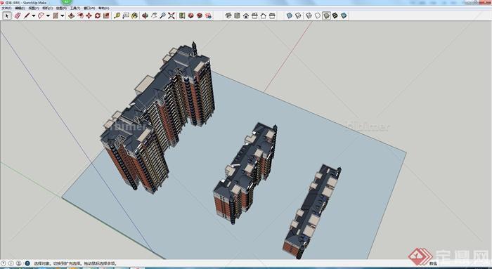 某住宅楼建筑设计SU模型(3)