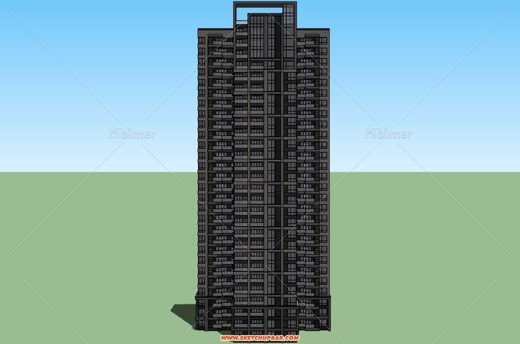 现代风格高层 住宅SU模型分享