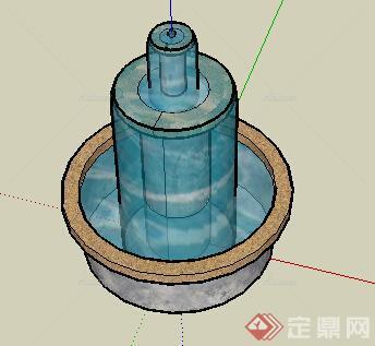 园林景观之喷泉水景设计方案SU模型3