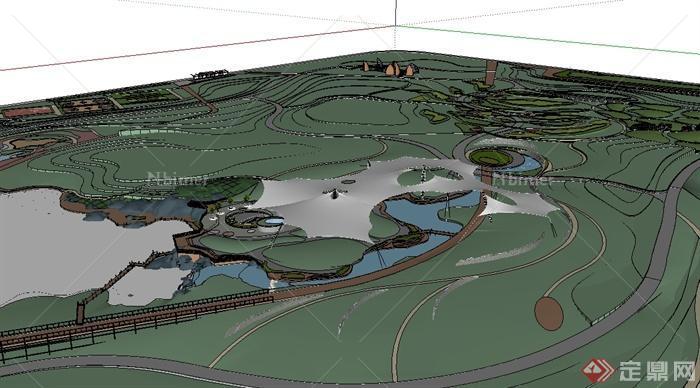 某现代风格体育公园规划景观设计su模型[原创]