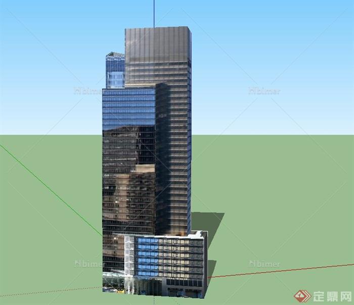 某组合式高层办公建筑设计SU模型