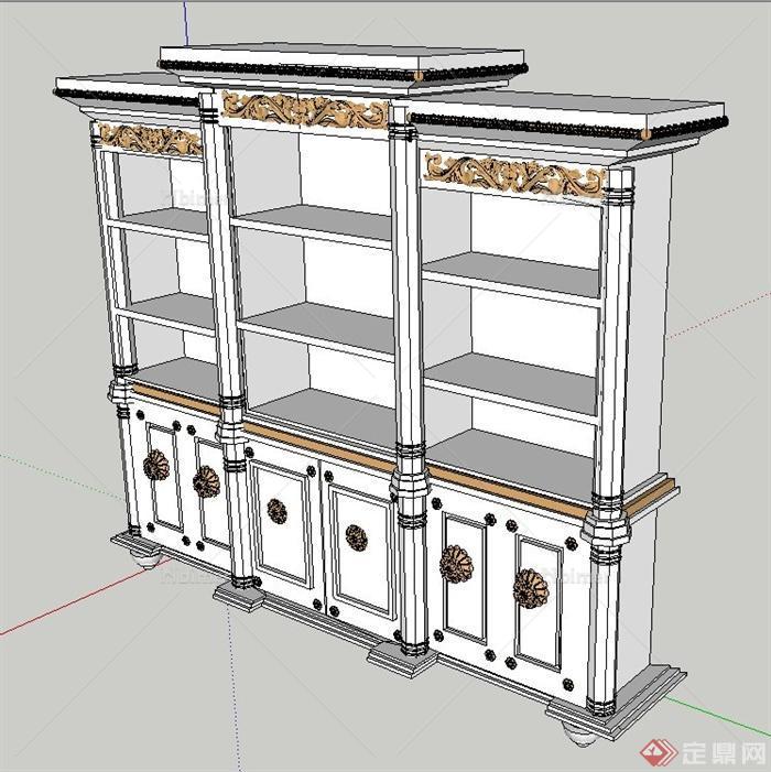 室内多层置物柜设计SU模型