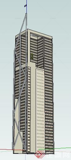 某现代高层办公建筑设计SU模型