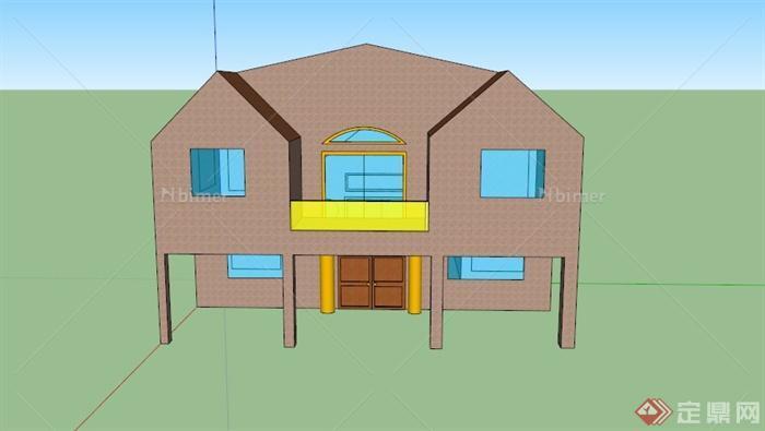 某欧式阁楼住宅建筑设计SU模型