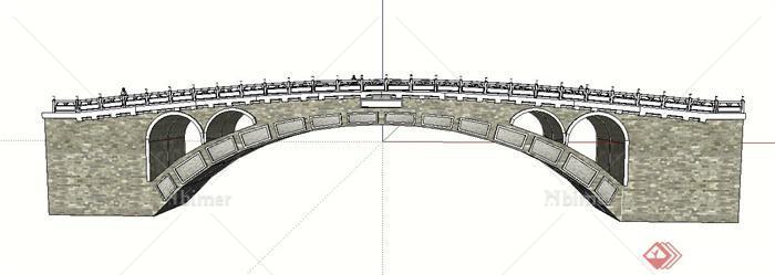 现代风格景观长桥su模型