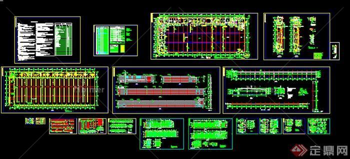 某轴加工及部装厂房建筑设计施工图（dwg格式、含