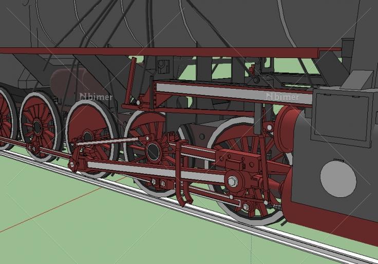 火车头雕塑SketchUp模型提供下载分享带截图预览