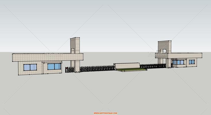 一个厂区大门模型，宝石砸死我吧~!
