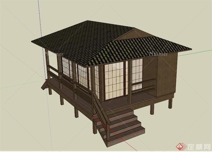 某日式古典住宅建筑设计SU模型