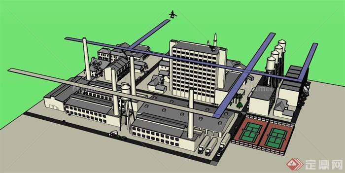 某厂区建筑规划设计SU模型